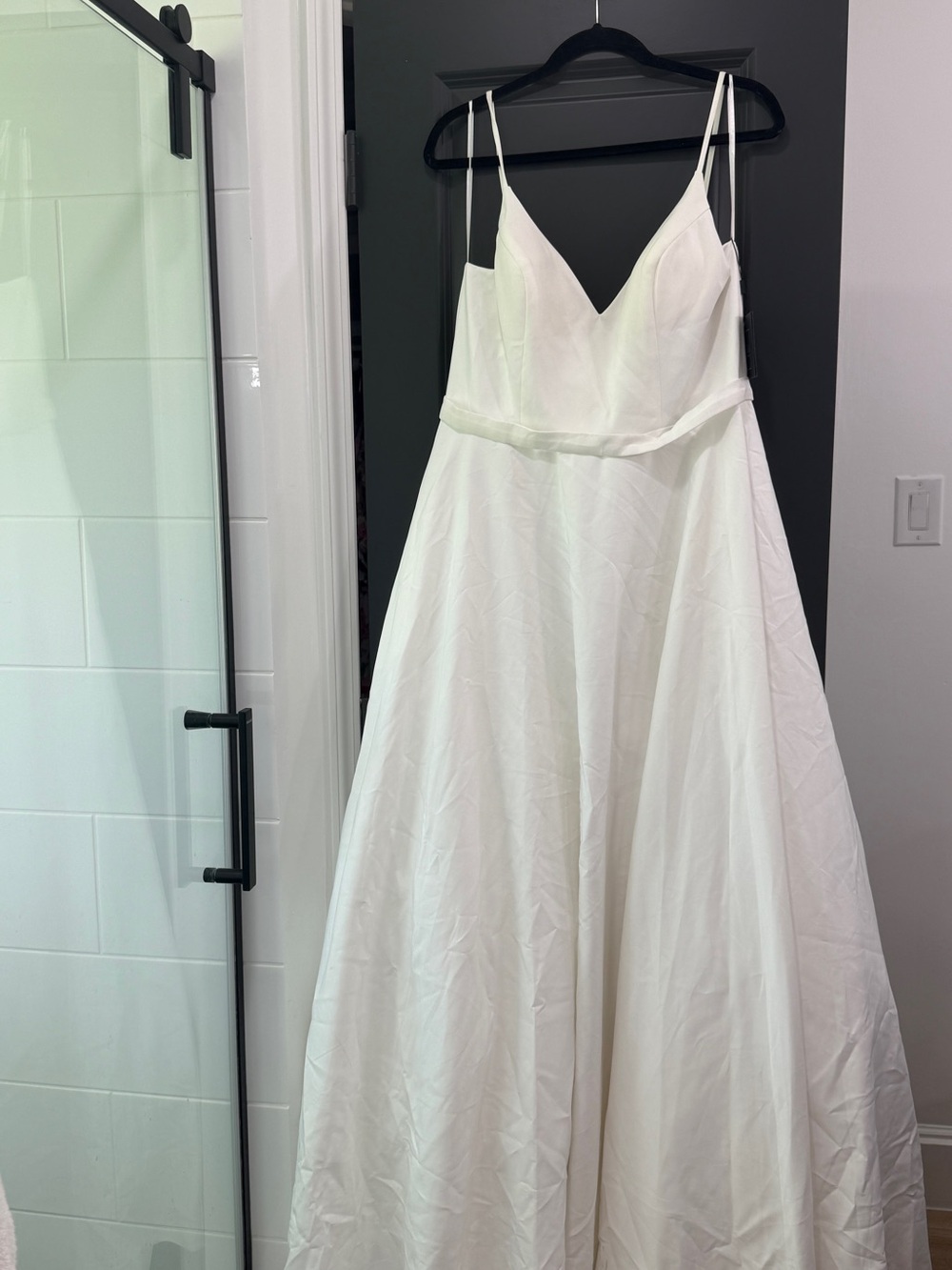 White Classic A-Line V-Neck Ball Gown 12